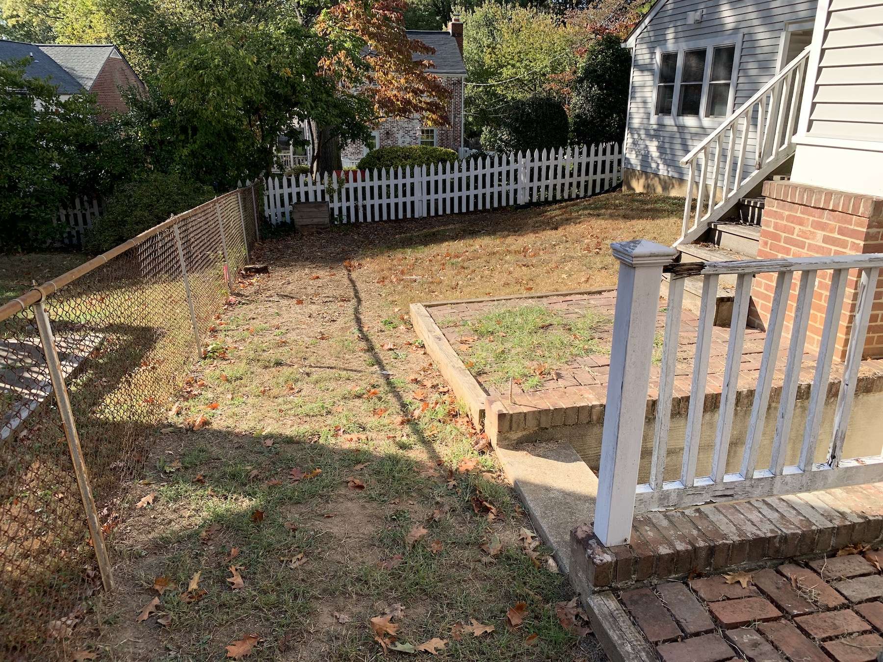 arlington va landscaping project before image backyard