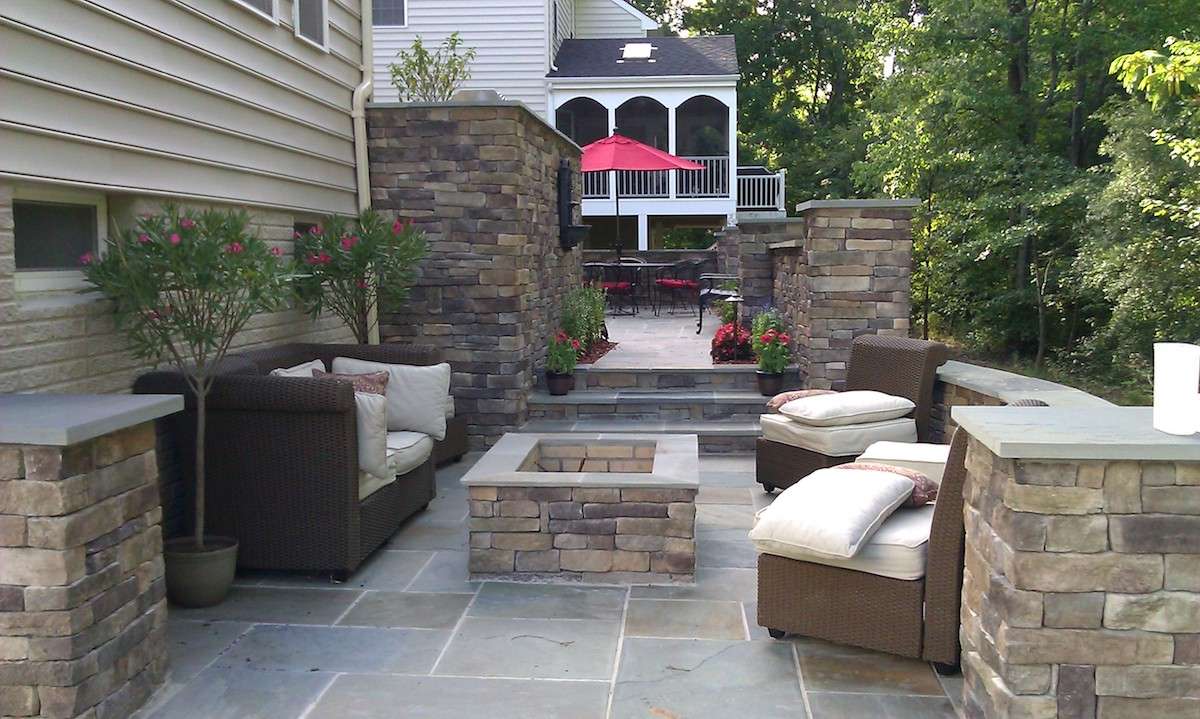 Beautiful custom patio with fire pit