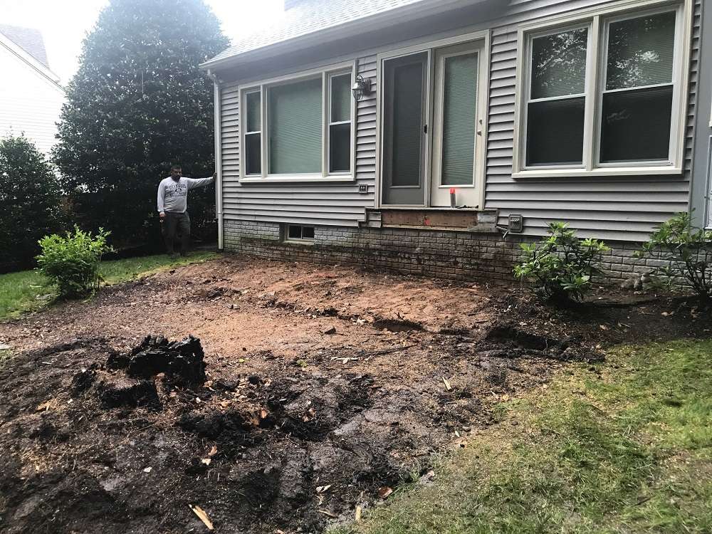 sloped yard before landscape redesign