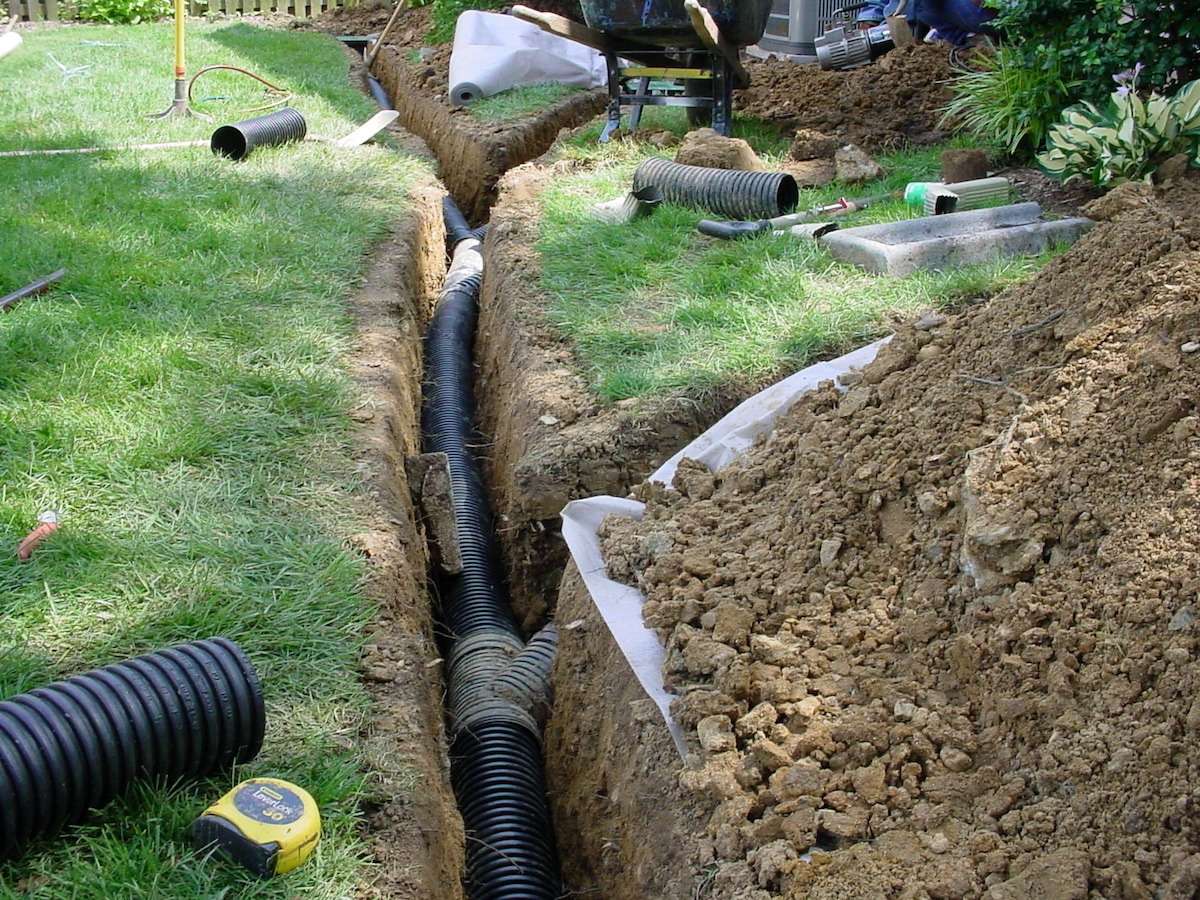 Stormwater management drainage trench