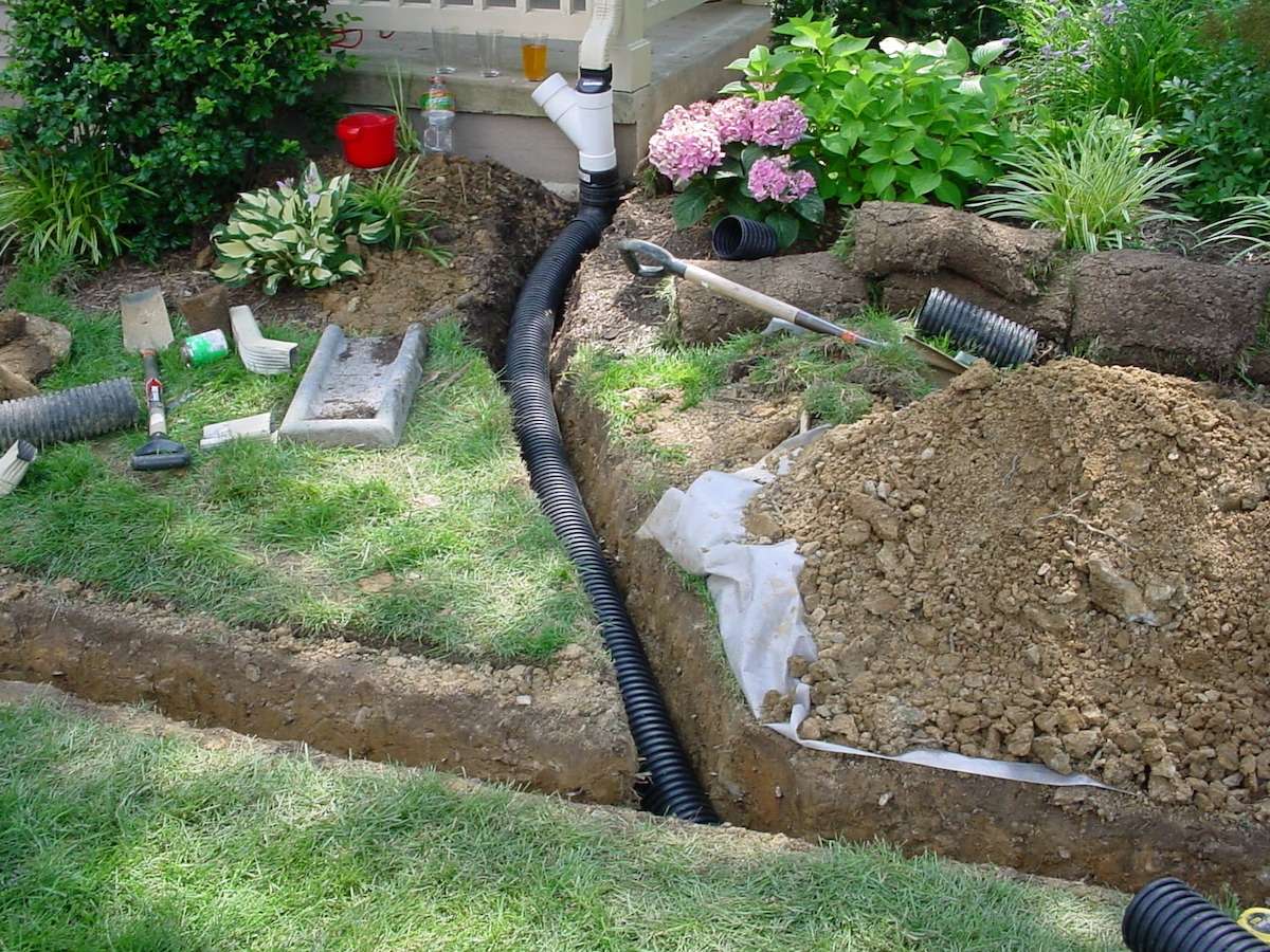 Wet Lawn Problems & How to Fix a Yard that Holds Water - Drainage Trench Spouting 1.jpg?wiDth=3600&name=Drainage Trench Spouting 1 Wet Lawn Problems & How to Fix a Yard that Holds Water - Drainage Trench Spouting 1.jpg?wiDth=3600&name=Drainage Trench Spouting 1