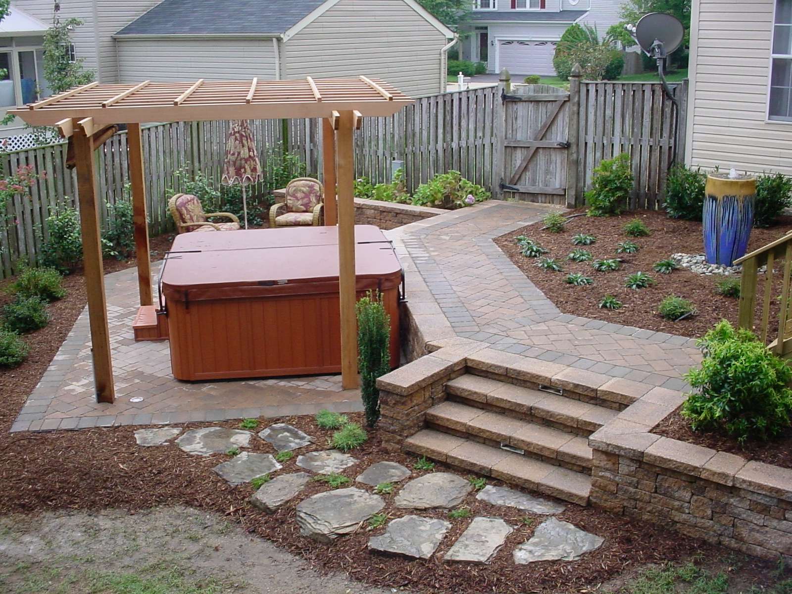 Herringbone pattern patio