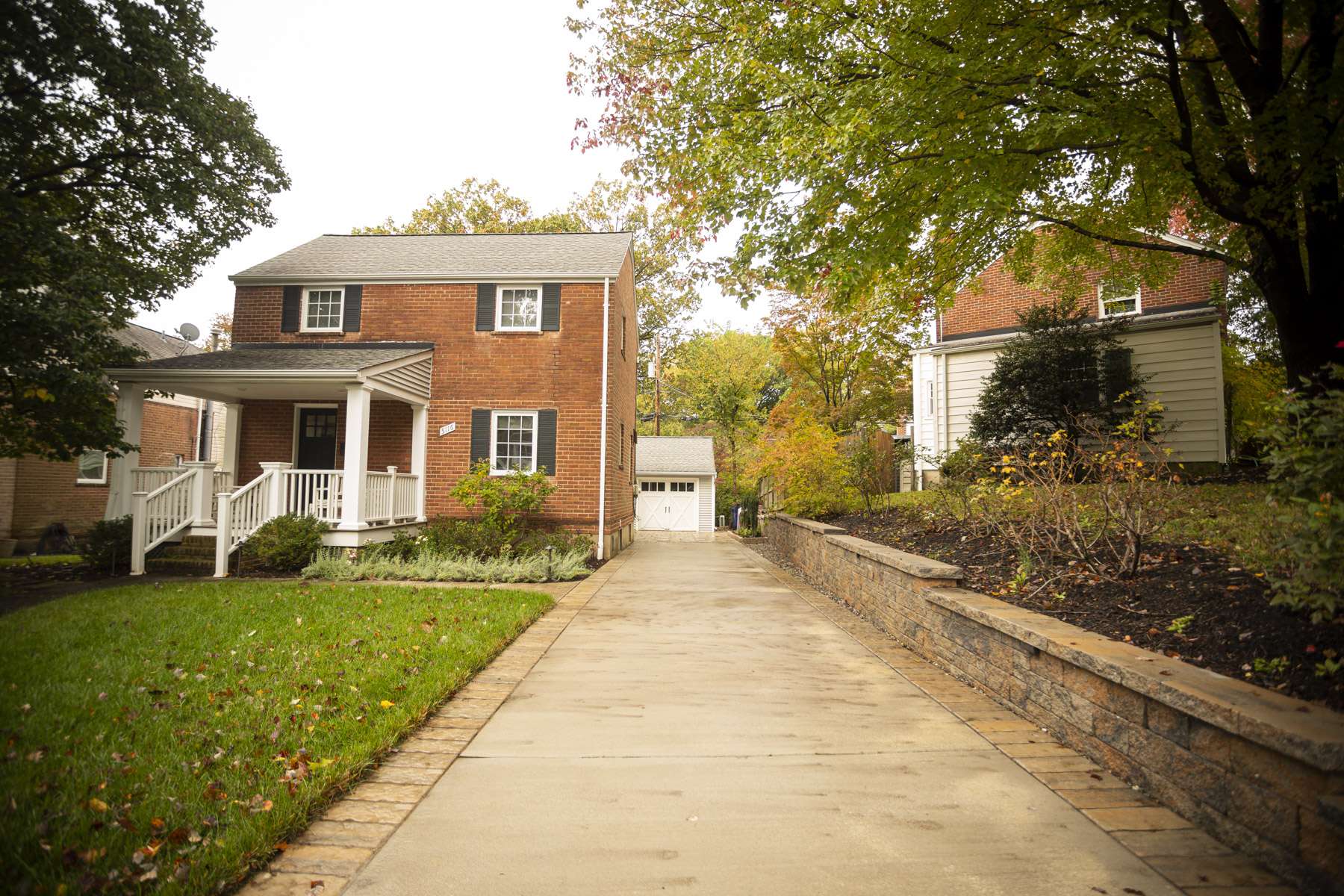 After photo of upgraded driveway and retaining wall