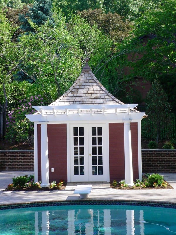 Pool house for privacy