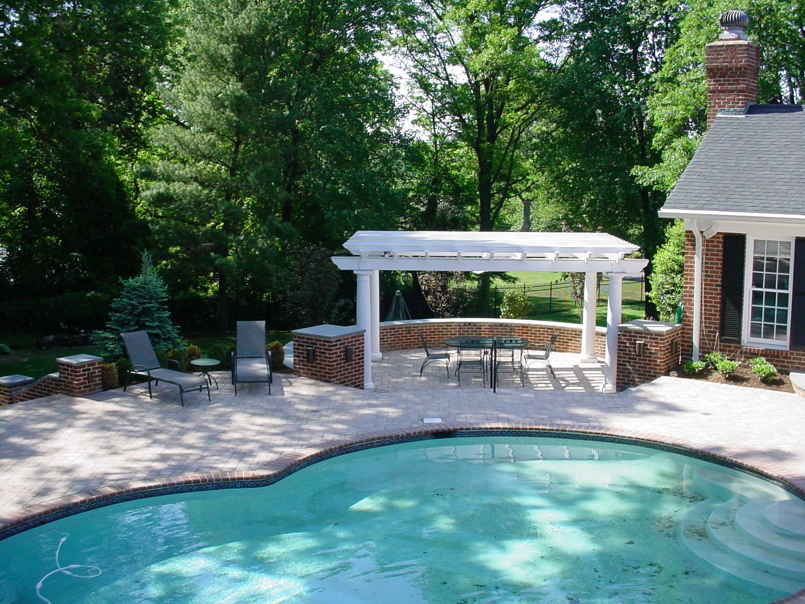 Pergola and pool deck after