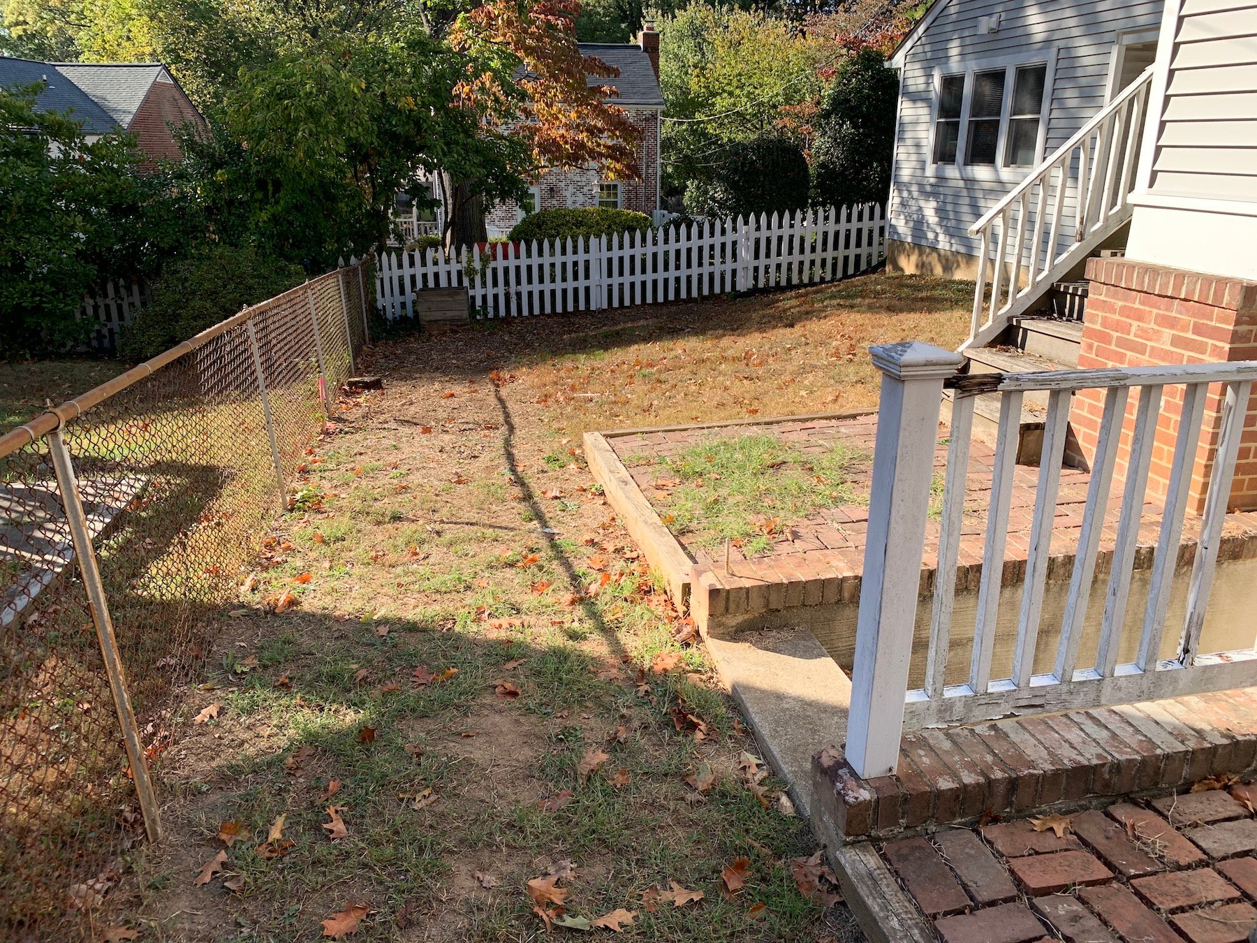 arlington va landscaping project before image backyard