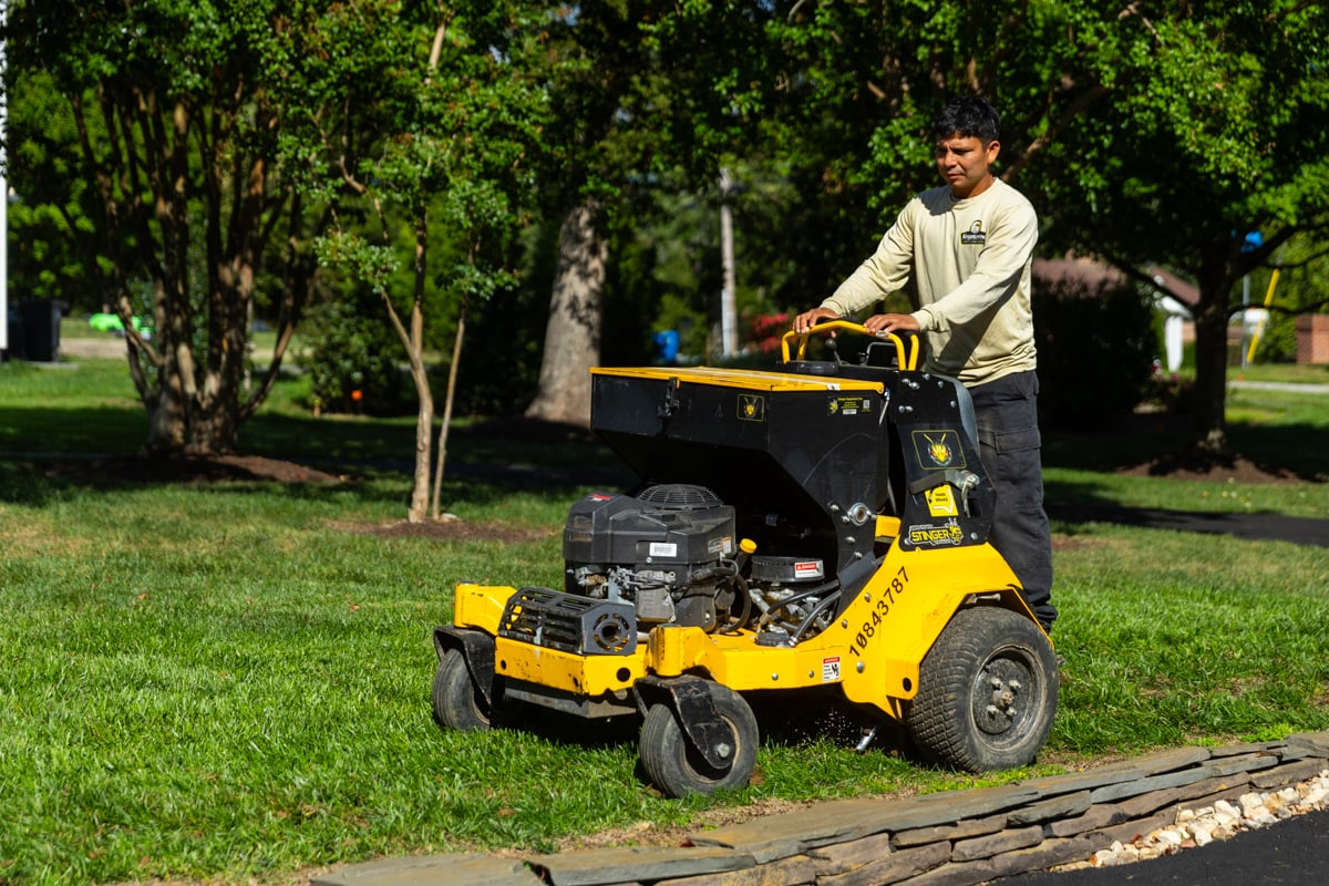 maintenance crew team lawn aeration fall 2