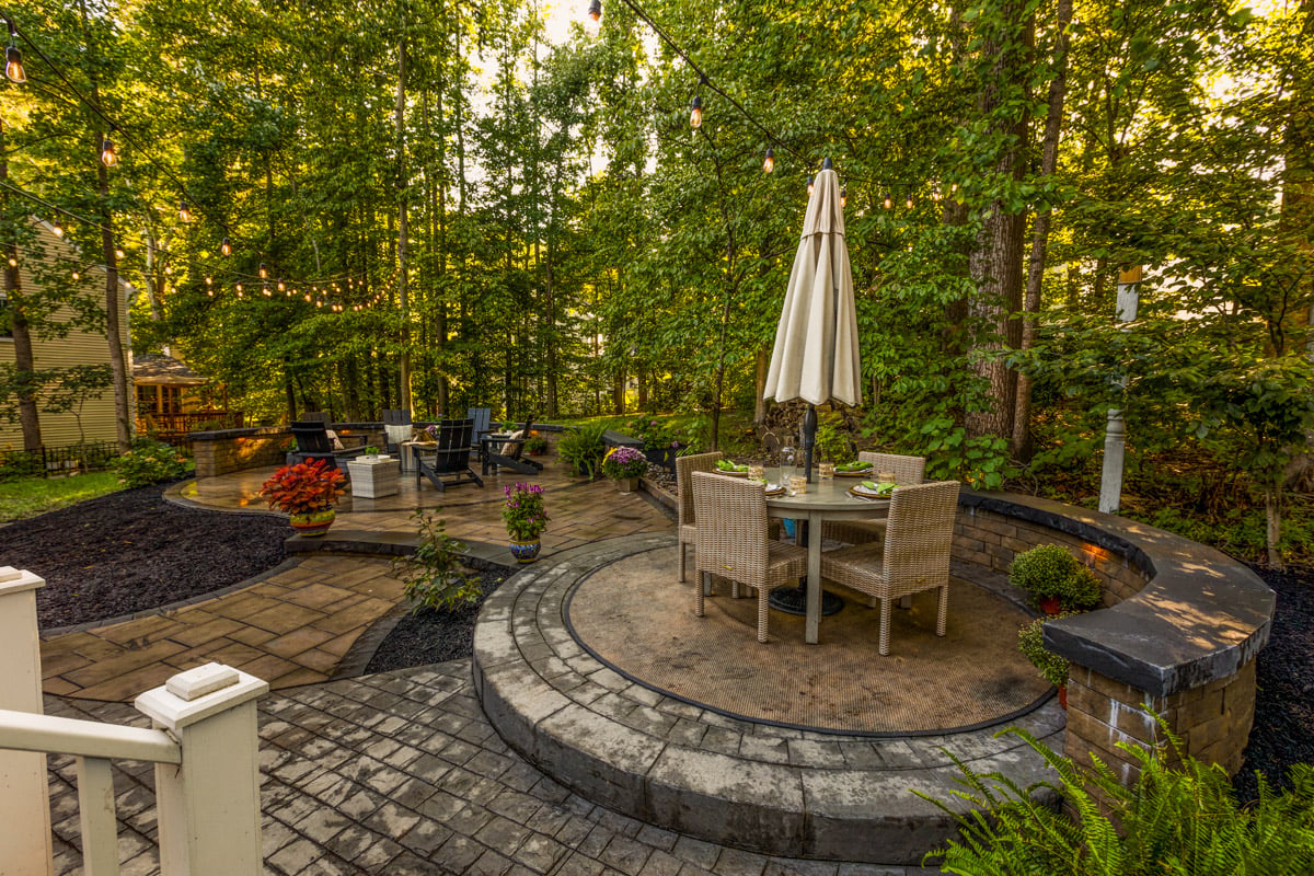 landscape design patio pavers mulch woodline patio furniture reeves residence 5