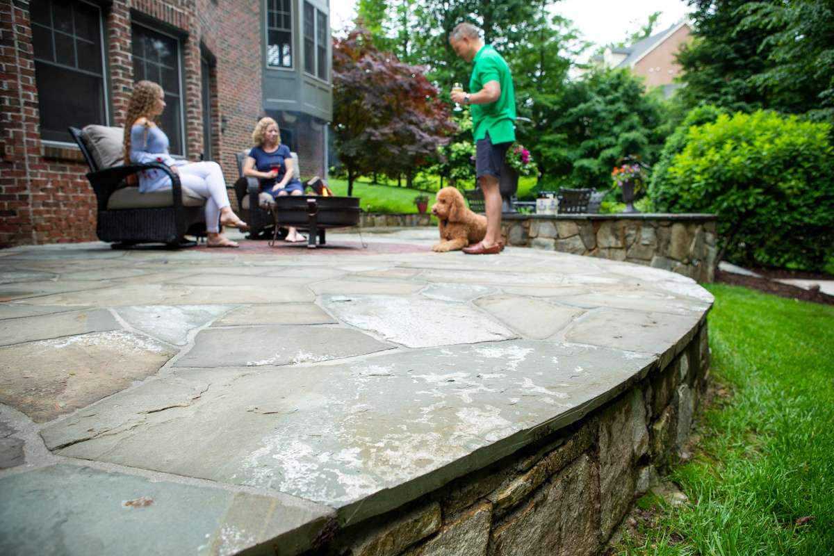 Natural stone patio