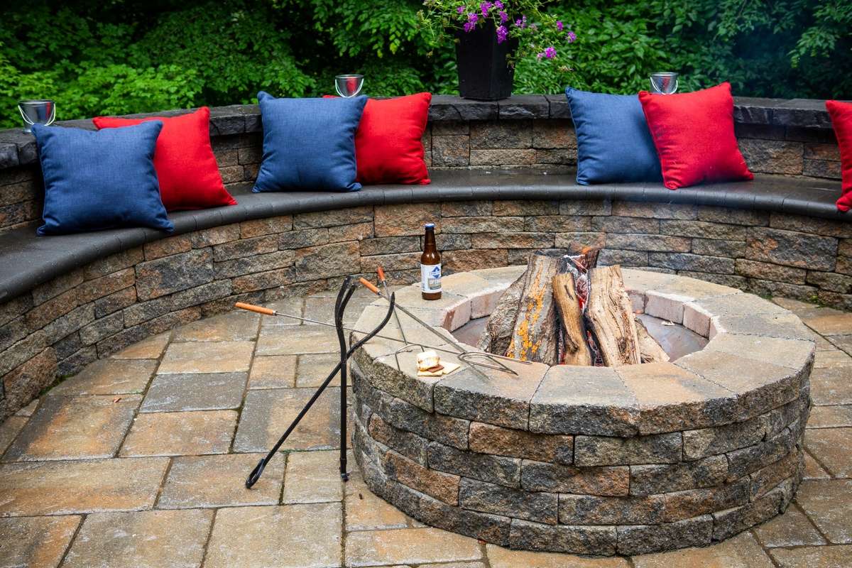 fire pit area with seating