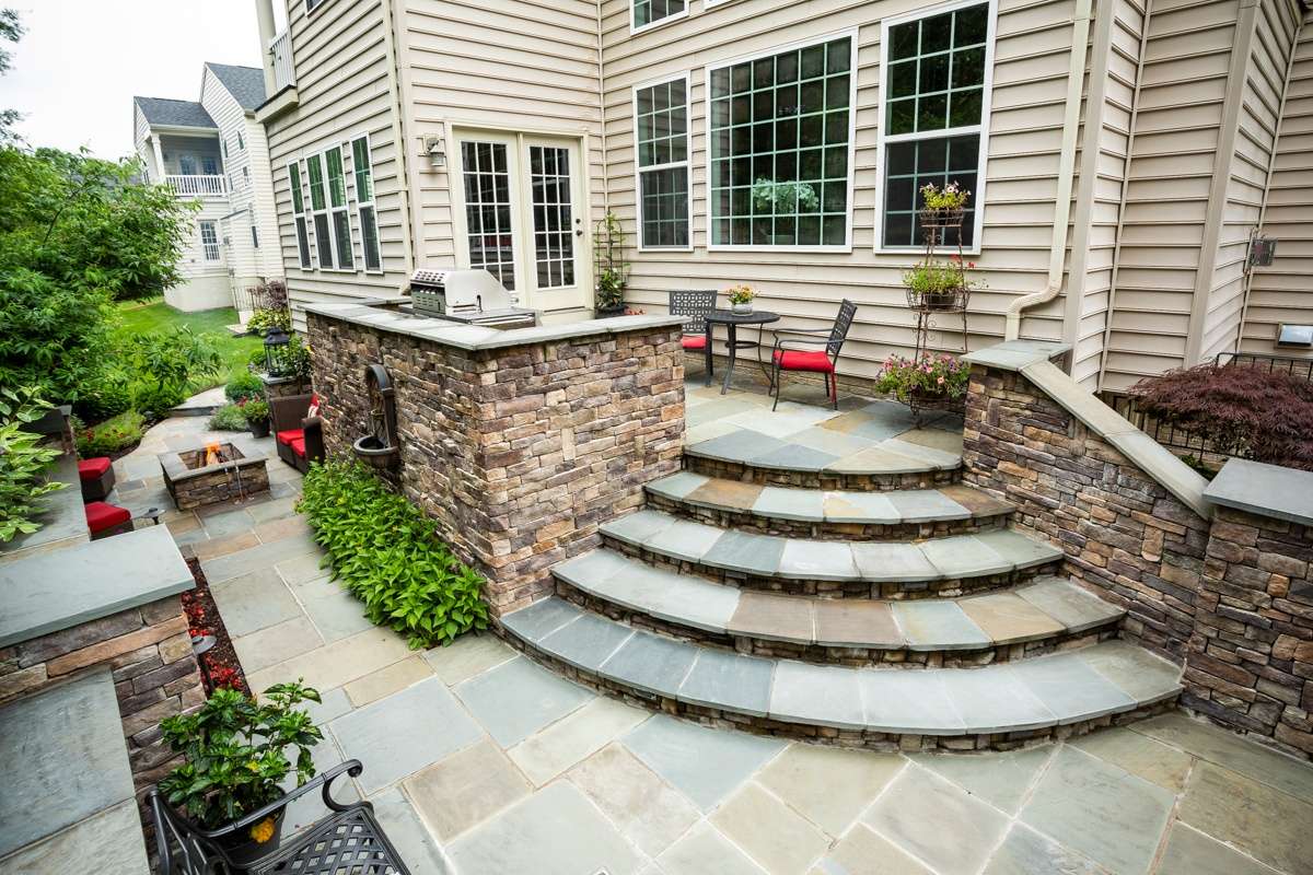 Flag stone steps and patio