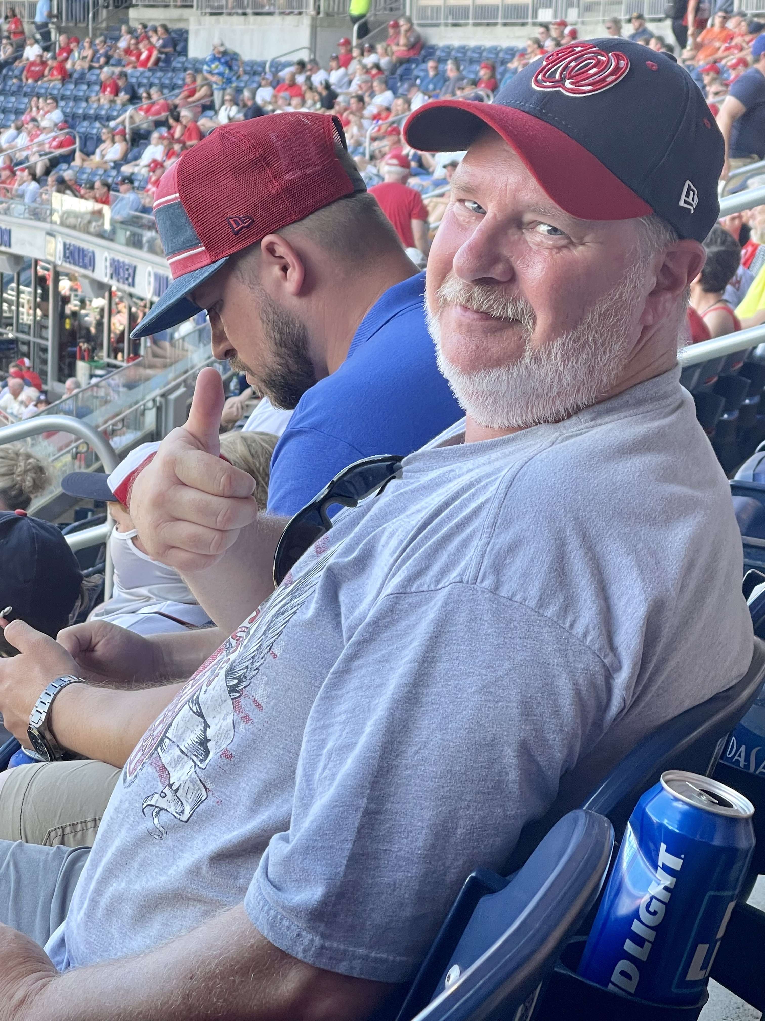 Tim Call enjoying the Nationals game