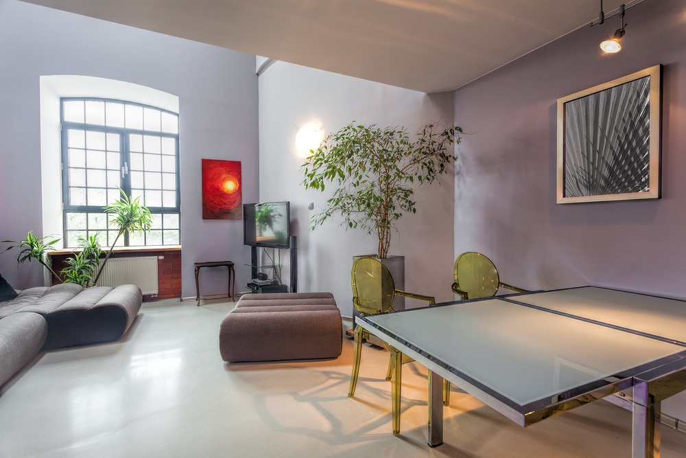 Interior of a modern house, living and dining room
