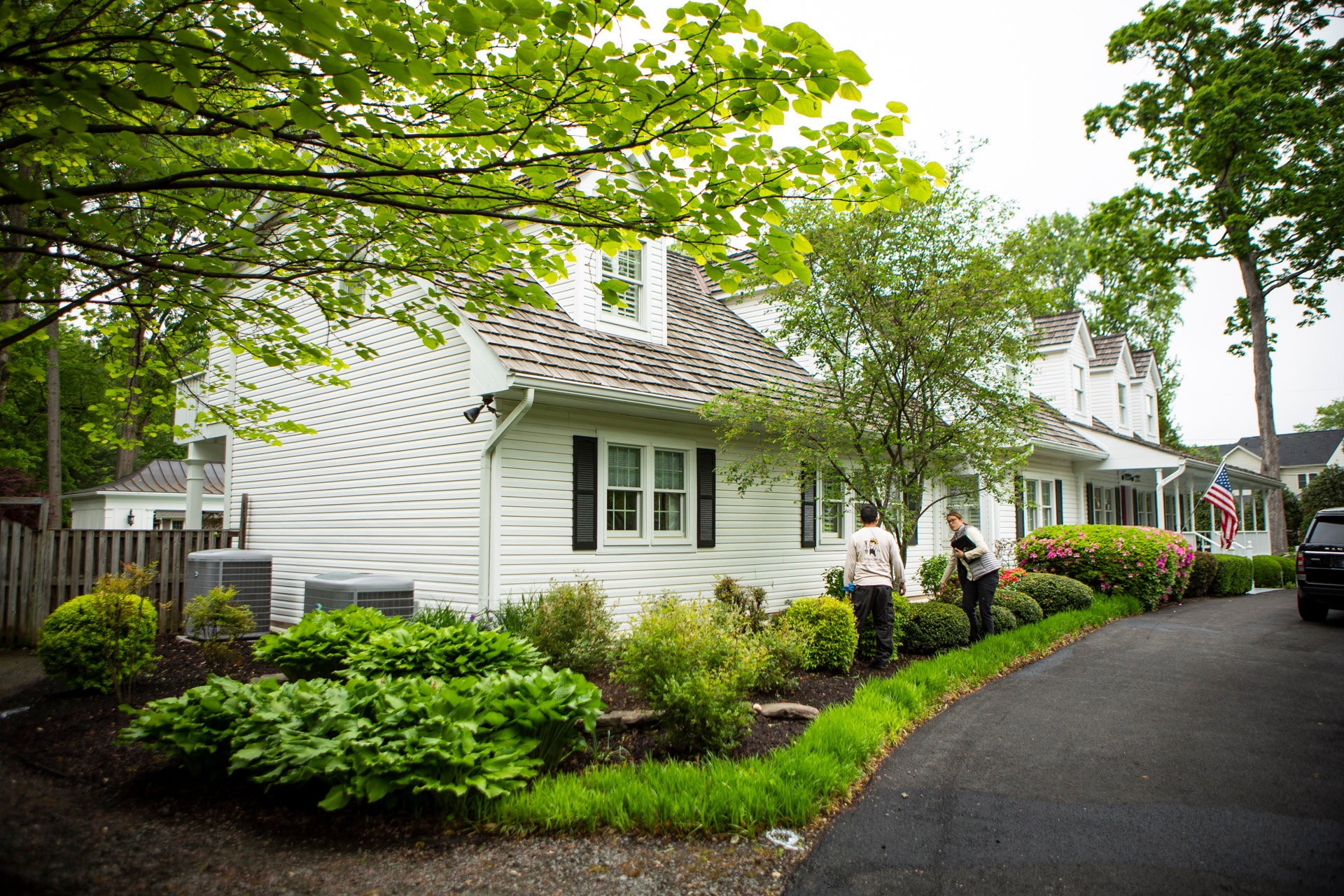 foundation planting in front of a virginia home