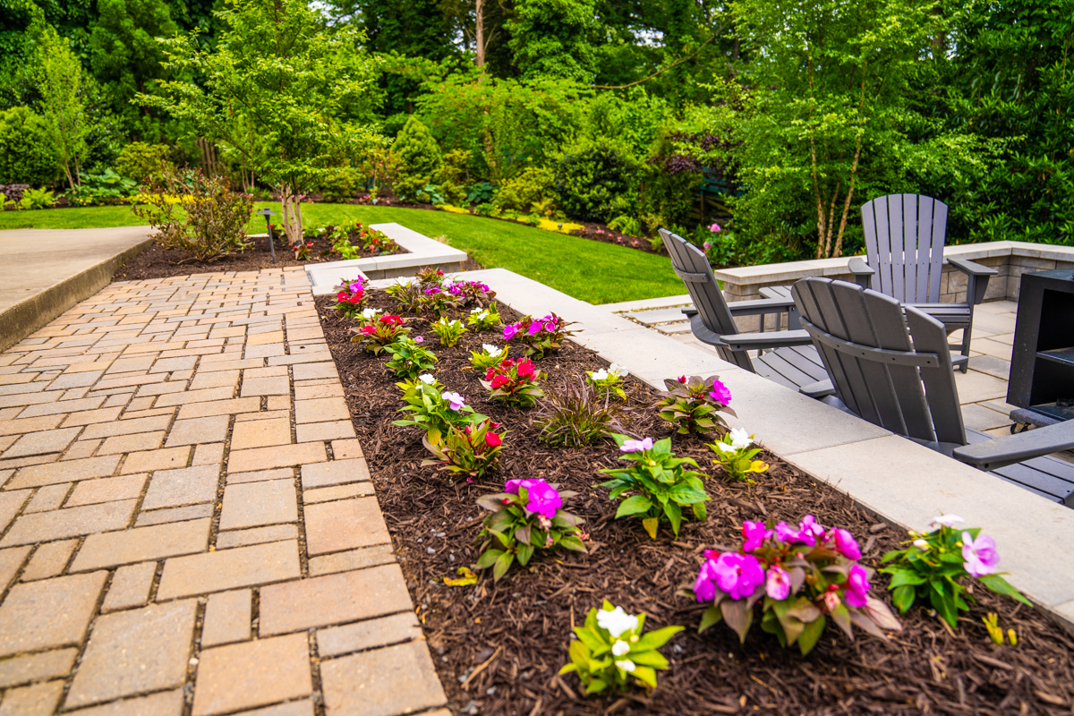 permeable walkway wall planting