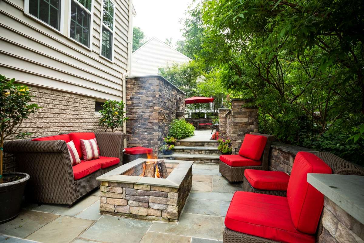 Patio with fire pit in Alexandria, VA